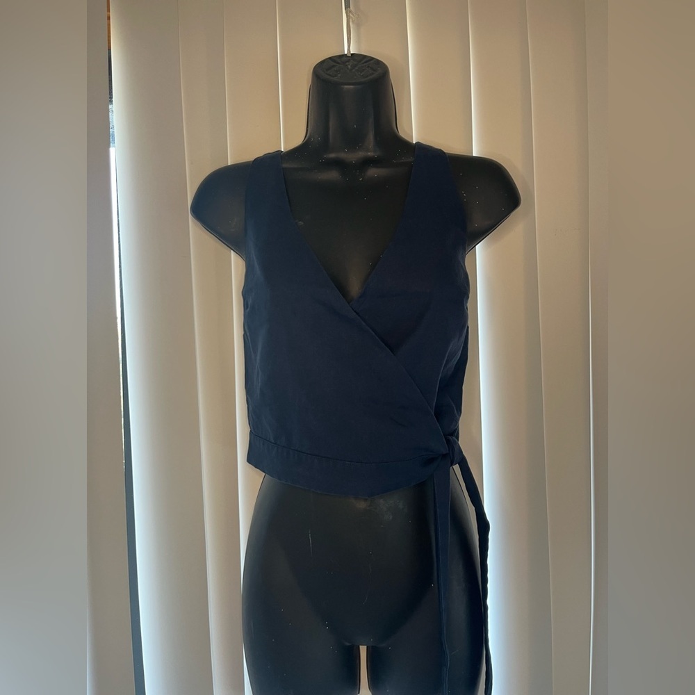 Frank and Oak Navy Wrap Crop Top - Picture 13 of 13
